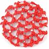 SHTGOI 2 retine per capelli chignon, con strass, per acconciature, in tessuto, con cristalli glitterati, per ragazze, donne, balletto, ginnastica, pattinaggio artistico, danza rossa, 2 pezzi