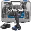 Hyundai Kit valigetta trapano a percussione a batteria hyundai 50 nm 20v 2ah, caricabatterie e 75 utensili - cod. 25873