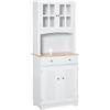 DecHome Credenza Alta per Cucina Mobile Buffet in Legno Bianco - D35276