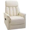 DecHome Poltrona Relax Reclinabile Poltrona per Anziano Elettrica Alzapersone in Ecopelle 80x94x104cm colore Crema - 067V91CW713