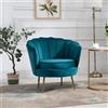 DecHome Poltrona Vintage Retrò in Tessuto Velluto con Braccioli 79x77x77 cm colore Verde petrolio - D33961