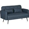 DecHome Divano 2 Posti con Rivestimento in Tessuto e 2 Cuscini 135x74x82cm Blu Scuro
