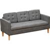 DecHome Divano 3 Posti Moderno in Tessuto Grigio con Vano Contenitore - D39533