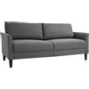 DecHome Divano a 2 Posti Moderno in Tessuto Effetto Lino con Braccioli Imbottiti 191x79x87cm Grigio - 229839