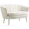 DecHome Divano Vintage 2 Posti in Velluto Stile Industrial Chic 130x77x77 cm colore Crema - 957WT833