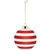 Alessi Delight NZ04 4 - Palla per Albero di Natale, in Vetro Soffiato, Diametro 9 cm, Rosso, Bianco, Oro