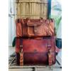 Fatto a mano Borsa pelle di capra uomo vintage marrone laptop messenger valigetta regalo c...