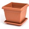 Prosperplast Vaso Per Piante Terra Quadrato, 37 X 37 cm, Colore Terracotta