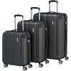 travelite set di valigie 3 pezzi a guscio rigido L/M/S, 4 ruote, CITY, bagaglio a mano taglia S, trolley da viaggio con superficie antigraffio