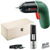 Bosch DIY Tools Avvitatore elettrico IXO Vino Set 6a generazione, verde, con attacco apribottiglia di vino, ricaricabile con cavo micro USB, CONTROLLO VELOCITÀ variabile, in scatola di legno diqualità