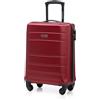 WITTCHEN Valigia da Cabina Trolley Bagaglio a Mano Valigia a rotelle Valigia piccola Trolley guscio duro in ABS con 4 ruote spinner Serratura a combinazione Maniglia telescopica Globe Line rosso