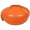 Romimex Vaso Verde Naturale Ceramica Rattan 20 x 15 x 25 cm