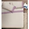 Ipersan Set Completo Lenzuola Matrimoniali, 100% Cotone, 1 Lenzuolo da sopra 260x290cm + 1 Lenzuolo da sotto 180x200cm + 2 Federe 83x52cm, con Doppia Balza in Raso, Made in Europe