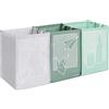Navaris Set 3X Sacchi Raccolta Differenziata - Borse Differenziata - Set Pattumiera per Differenziata - Contenitore 3 Scomparti - Carta Vetro Plastica