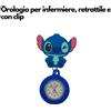 Orologio da Infermiere a Tema Stitch, Retrattile, con Clip e Lancette Luminescenti