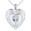 MICMIF Argento 925 Foto Medaglione Cuore con Croce Zirconia Collana Donna Ciondolo Portafoto Personalizzata, Collana Locket Vinatge Apribile per 2 Foto, Catena 45+5cm per Donne Ragazze Mamma