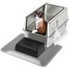 NArra Lettiera per gatti in acciaio inox con coperchio, XXL extra large, lettiera in metallo rimovibile con lati alti per gatti di grandi dimensioni, con paletta, tappetino per lettiera e pedale