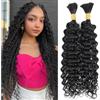 NICMISS Umano Braiding Hair 2 Bundle Acqua Wave Boho Braids Meches Uman Hair Tessitura Naturale Capelli Umani Tessitura Brasiliana Crecce Brasiliane Colore Nero Naturale (18 18 pollici/100g)