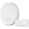 REV 0082430103 - Set di gong radio ottico e acustico, 100 m, 85 dB, radio (3 x 1,5 V) e campanello, colore: Bianco