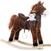 Deuba® Cavallo Peluche a Dondolo in Legno con Suoni Animale a Dondolo Giochi Infanzia Gioco Bambini Giocattolo Regalo
