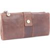 Catwalk Collection Handbags - Grande Portafoglio Donna in Pelle - Portamonete Per Smartphone e 14 Carte di Credito - RFID Protezione - Fiona - Marrone