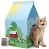 Nobleza Cuccia in Cartone con Tiragraffi & Catnip, Casa Facile da Montare, Adatta a Decorazioni, per Gatto Domestici e Piccoli Animali, 30x30x52cm