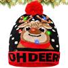 Leonshco Cappello Babbo Natale a LED, Cappello Di Babbo Natale Unisex, Cappello Natale Con Luce, Cappello Decorativo Alce, Cappello Da Neve Invernale per Feste Di Natale, Riunioni Di Famiglia