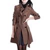 Lulupi Trench Lungo Invernale Donna Cappotto Doppio Petto Ufficio Parka Con Cintura Cappotti di Lana Manica Lungo Giacca