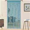 QiBoYuYe Tenda con perline per porta, zanzariera porte finestre, divisorio porta, pannelli soggiorno camera da letto armadio (blu, 90 x 200 cm)
