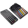Joseph Joseph Elevate Set di 10 Pezzi con Coltelli Giapponesi Professionali e Accessori da Cucina, Spatola, Mestolo, Cucchiai, Nero/Multicolore