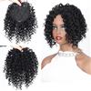 QRSTUVXZY Hair Toppers Topper for capelli ricci afro corti sintetici, castano biondo, colore misto, pezzo di capelli for donne e uomini, for aumentare il volume dei capelli(Jet Black)