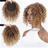 QRSTUVXZY Hair Toppers Topper for capelli ricci afro corti sintetici, castano biondo, colore misto, pezzo di capelli for donne e uomini, for aumentare il volume dei capelli(Dark Blonde)