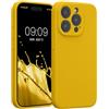 kwmobile Custodia Compatibile con Apple iPhone 15 PRO Cover - Back Case per Smartphone in Silicone TPU - Protezione Gommata - Giallo radiante