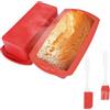 CRITIVE-SHOP Set di 2 stampi per pane in silicone, per cuocere con raschietto, pennello a olio, stampi per torte in silicone antiaderenti, teglia per pane fai da te (27,5 x 14,5 x 6,3 cm)