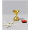 Lampada a olio Isha Life in ottone fatta a mano Diya Deepak Sannidhi Buddha L...