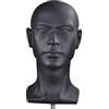 MIAOMANZI Testa di manichino in plastica Testa maschile con parrucca Cappelli da esposizione realistici Occhiali da sole