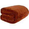 Dreamscene Coperta per divano, morbida e calda, in pile a nido d'ape, leggera, soffice, in finta pelliccia, per letto matrimoniale, 150 x 200 cm, arancione bruciato