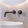 Mariner Logica rubinetto lavabo a parete proiezione 250 mm, per corpo incasso smart, LOG1111-GM+BOT0258-GM, Logica antracite spazzolato [Rubinetteria Bagno > Rubinetteria Lavabo]