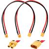 YIXISI 2 Pezzi XT30 Cavo di Prolunga, XT30 Maschio a XT30 Femmina con Cavo in Silicone 30cm 14AWG, XT-30 Cavo di Prolunga Adattatore, per RC Lipo Batteria FPV Drone