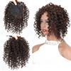 QRSTUVXZY Hair Toppers Topper for capelli ricci afro corti sintetici, castano biondo, colore misto, pezzo di capelli for donne e uomini, for aumentare il volume dei capelli(Light Brown)