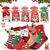 Unicraf HBSFBH Calzini Natalizi, 5 Paia Calze di Natale + 5PCS Sacchetto Natalizi Caramella, Calze Natalizie da Donna, Calzini Cotone Natale, Calzini Termici, Calze Donna Invernali, per Regalo di Natale