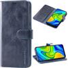 Mulbess Custodia per Xiaomi Redmi Note 9, Cover Magnetica Flip con Chiusura, Fessura Carte Portafoglio, Portacellulare Protezione, Vintage Navy Blu