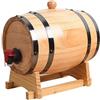 AYYDS Dispenser di bevande a forma di barile, 1 l, 1,5 l, 3 l, decanter in legno con rubinetto, ideale per vino, whisky, birra, rum, regali per fidanzato, marito, padre (botte di quercia, 1 litro)