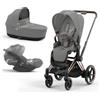 Cybex Platinum - Cybex Platinum Trio e-Priam Mirage Grey Telaio Rosegold con Cloud T i-Size Plus