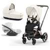 Cybex Platinum - Cybex Platinum Trio e-Priam Off White Telaio Rosegold con Cloud T i-Size Plus