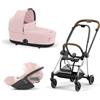 Cybex Platinum - Cybex Trio Mios 3.0 Peach Pink Telaio Chrome Brown con Cloud T plus