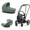 Priam Platinum Sale - Cybex Trio Priam 4.0 Leaf Green Telaio RoseGold con Cloud T Plus