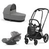 Priam Platinum Sale - Cybex Trio Priam 4.0 Mirage Grey Telaio Matt Black con Cloud T Plus
