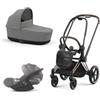 Priam Platinum Sale - Cybex Trio Priam 4.0 Mirage Grey Telaio RoseGold con Cloud T Plus