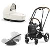 Cybex Platinum - Cybex Trio Priam 4.0 Off White Telaio Chrome Brown con Cloud T Plus